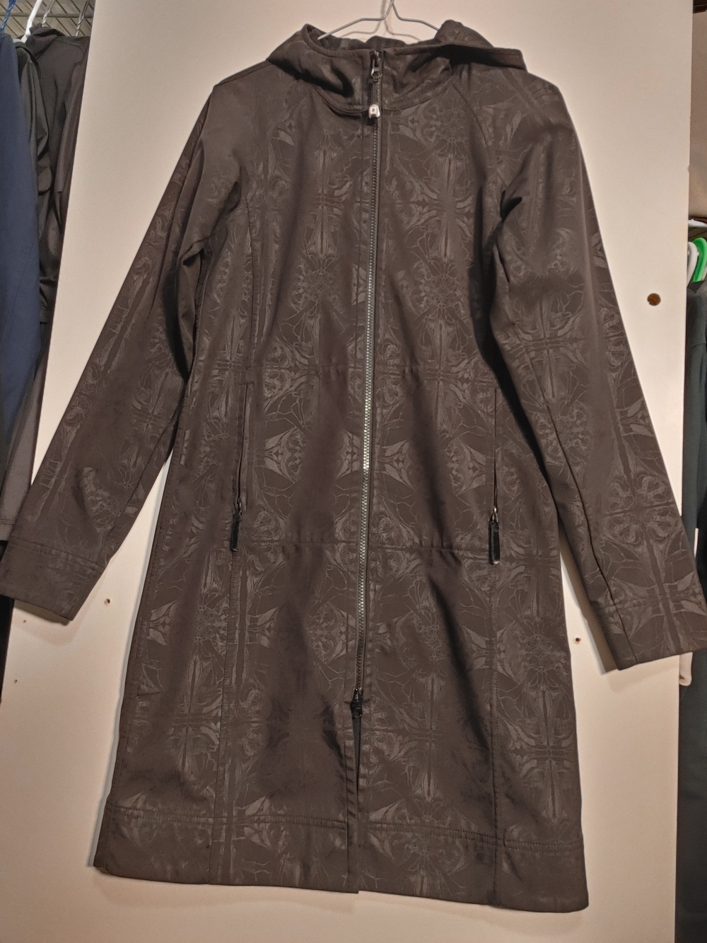 lululemon athletica Long Hooded Trench Coat in Dark Black